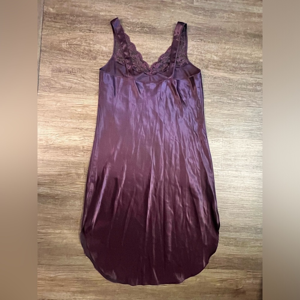 Vtg Expressions By California‎ Dynasty Plum Purple Lace Nightgown Size Large H16